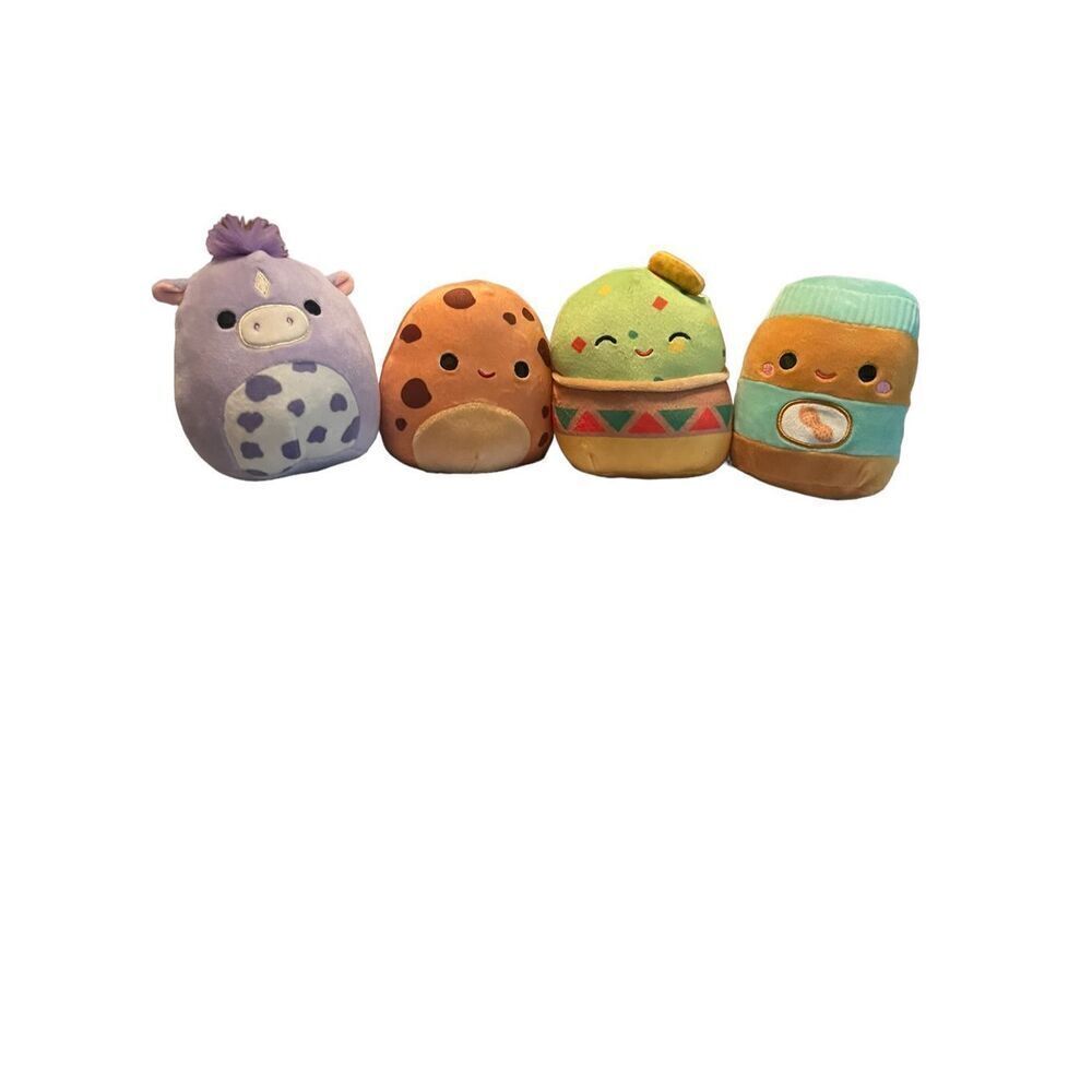 Kelly Toy Multicolor 4 pcs. Mini Food Squad and Meadow the Horse Squishmallows